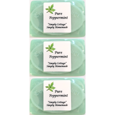 Handmade "Pure Peppermint" Glycerine Soap Bar 165g Gift Pack 3's